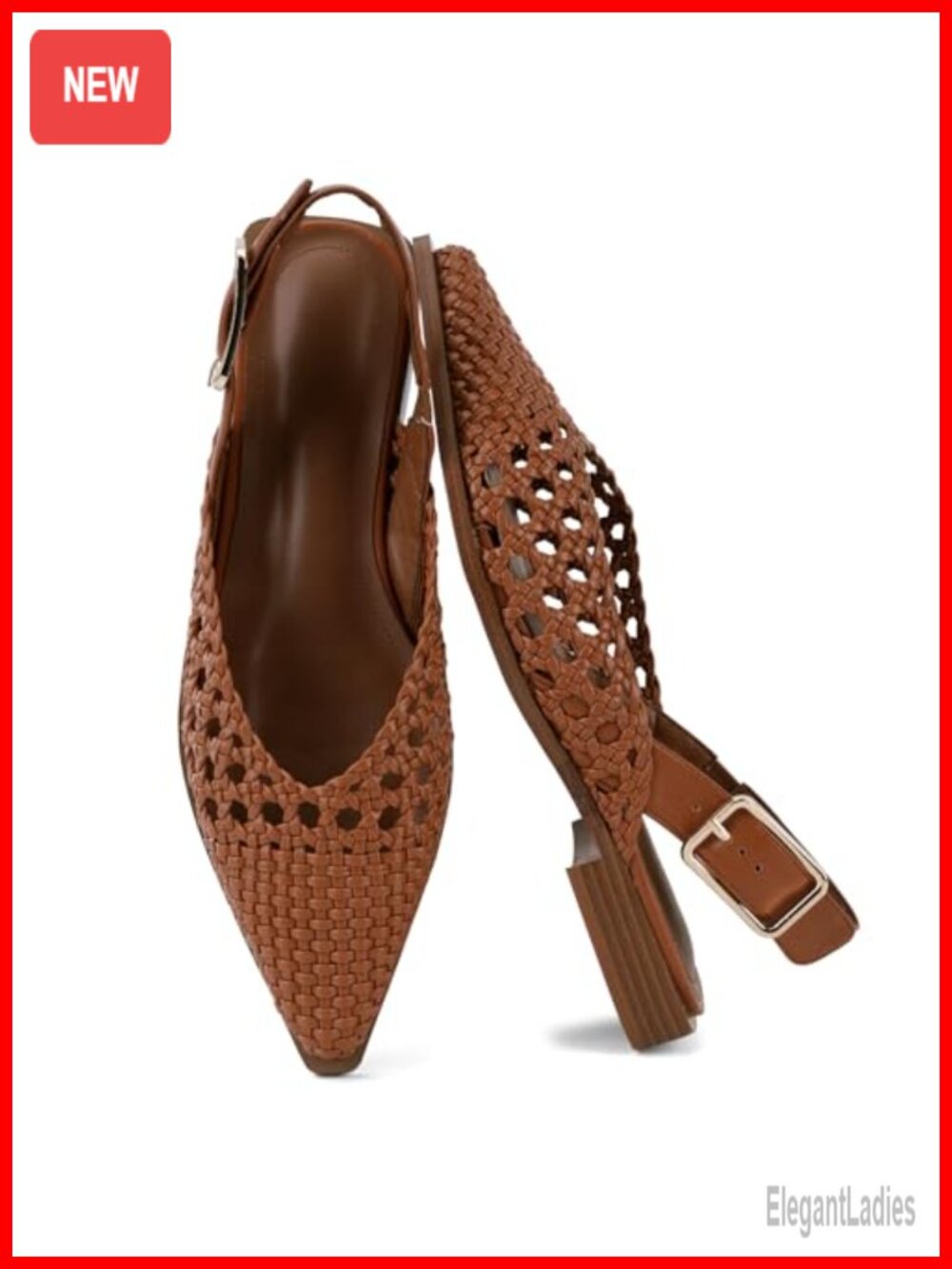 Women's Woven Flat Mules Pointed Toe Closed Toe Slip-On Office Shoes